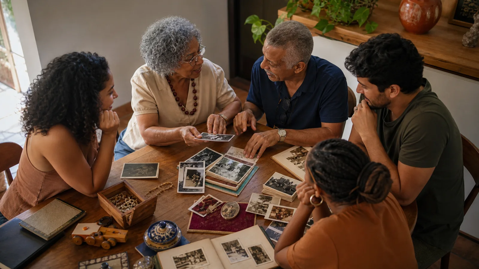Família reúne fotos antigas para preparar uma homenagem aos avós