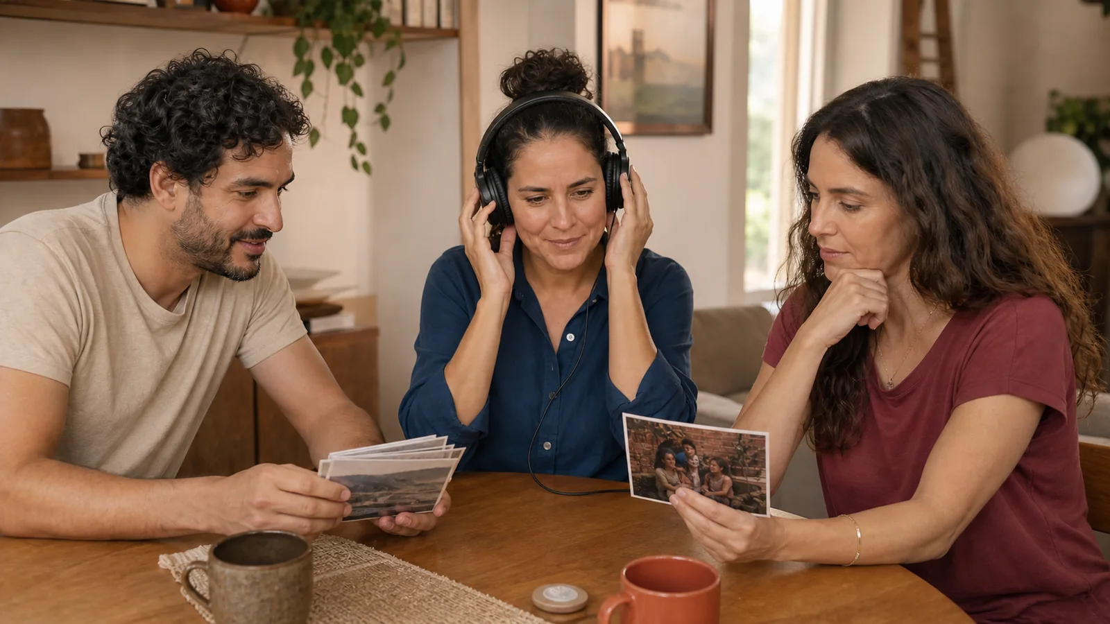 Fones e câmera representam a comparação entre música e vídeo de homenagem