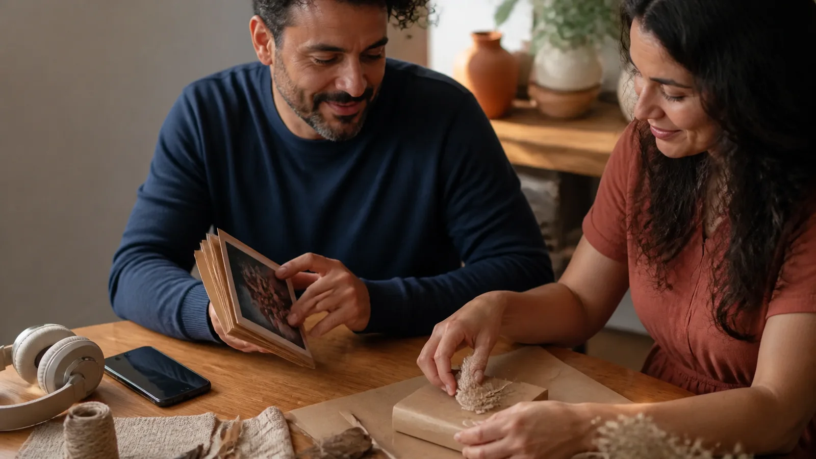 Presente artesanal e opção digital personalizada são comparados em casa